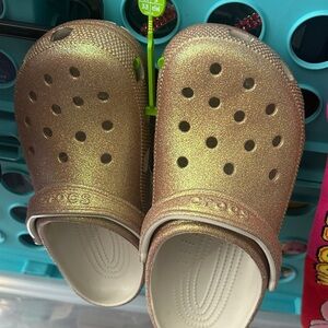 Iridescent Gold Crocs
